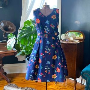 Eshakti navy blue floral dress 1x 18W